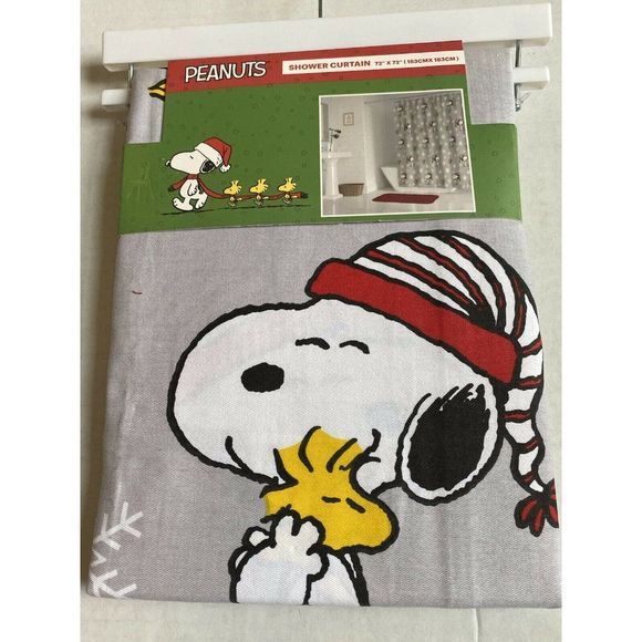 Peanuts Bath Peanuts Snoopy Shower Curtain Christmas Woodstock Hugs